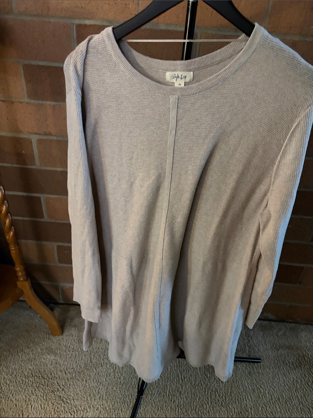 Style & Co. Lavender Knit Long Sleeve Blouse